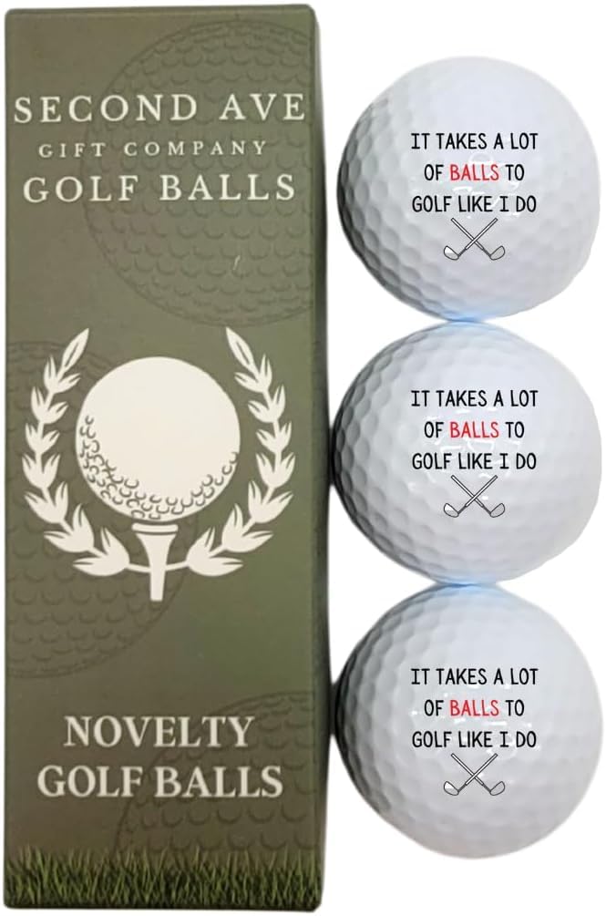Second Ave Juego de 3 Pelotas de Golf Divertidas Regalo para Golfista