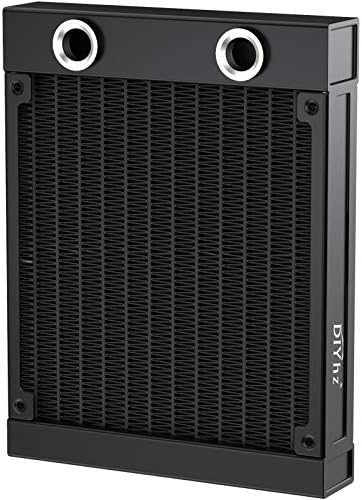 Water Cooling Computer Radiator, 12 Pipe Aluminum Heat Exchanger Liquid Cooling Radiator G1/4 Thread Heat Row Sink 120mm for CPU PC Laser Water Cool System DC12V Black