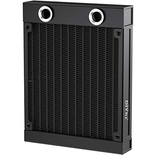 DIYhz Water Cooling Computer Radiator, 12 Pipe Aluminum Heat Exchanger Liquid Cooling Radiator G1/4 Thread Heat Row Sink 120mm for CPU PC Laser Water Cool System DC12V Black by DIYhz - Used condition - US$12.94