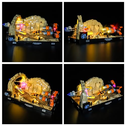 Lego 75380 Model Compatible, Kyglaring LED Light Kit for Lego Star Wars The Phantom Menace Mos ESPA Podrace Diorama - Image 3