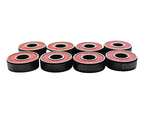 Miniatura 4 de TwoLions High Rev 608RS - Rodamientos híbridos de cerámica negra para patín en línea, monopatín o scooter (paquete de 8)