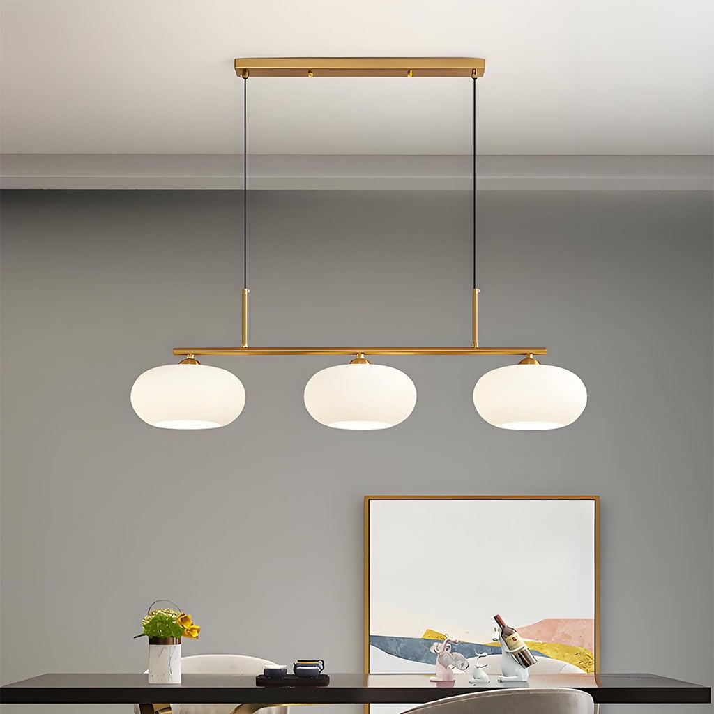 Lustre suspension en verre moderne E27 : ajustez la hauteur pour éviter l'éblouissement