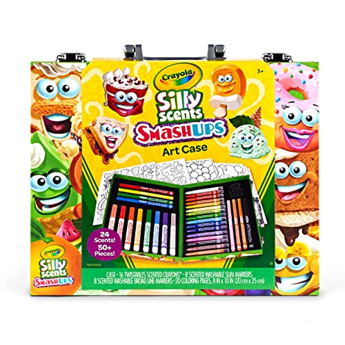 Crayola Silly Scents Mini Inspiration Art Case, Scented Crayons & Markers Set, Art Kit for Kids, Coloring Supplies, Travel Gifts for Kids, Ages 4+