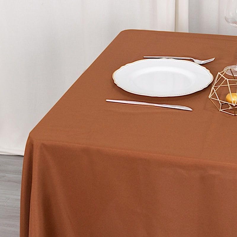 Miniatura 6 de Balsa Circle Mantel cuadrado de poliéster marrón canela de 70 x 70 pulgadas para bodas, fiestas, catering, cocina, comedor, eventos