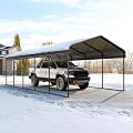 Sophia & William Carport Car Port Metal Canopy 12x25 ft Heavy Duty for Snow, Portable Garage Kit Shed Tent Shelter Metal Frame All Weather Outdoor for Boat with Anti-Leak Seam Taped, Dark Grey