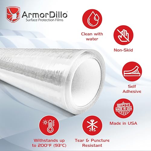 ArmorDillo Clear Full 4mil Película Protectora Adhesiva para Cabina de Pintura para Piso 48" x 200 pies miniatura 3