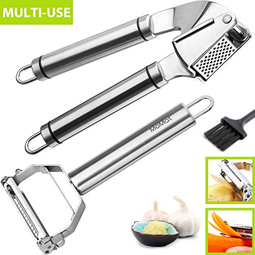 Potato Peeler Stainless Steel Carrot Julienne Peeler Fruit Vegetable Peeler Garlic Press Garlic