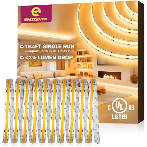 Tira LED EMITEVER COB 16.4 pies 2700K Blanco cálido miniatura 1