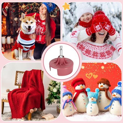 Image of DoubleCare Knitting Machine Adapter, Quick Knit Machine Attachment | with Hexagonal Steel Drill Electric Screwdriver, Compatible with 48 /40 /22 Needles, DIY Craft Fast Knitting Christmas Hats