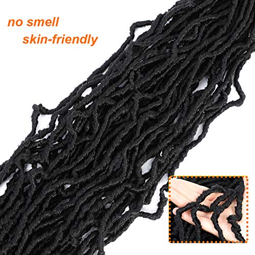 Sambraid 24 Inch 7 Packs New Soft Locs Crochet Hair For Black Women, For Natural Butterfly Locks Style Crochet Hair, Black Curly And Pre -Looped Faux Locs Crochet Hair (24 Inch, 7Packs, 1B) #TOP4