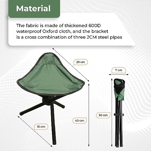 Image of Snehalu Camping Folding Stool Portable 3 Legs Tripod Chair for Outdoor Hiking Fishing Picnic Travel Beach BBQ Garden Lawn, Oxford Cloth Foldable Small Size Seat with Carry Strap MultiColour Pack of 1.