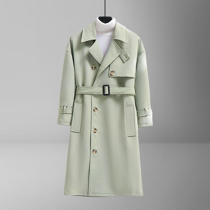 Trench ample homme ajustage ceinture longue manteau imperméable