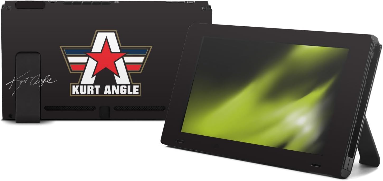 Head Case Designs Officially Licensed WWE Logotype Kurt Angle Vinyl Sticker Gaming Skin Decal Cover Compatible With Nintendo Switch Console & Dock
