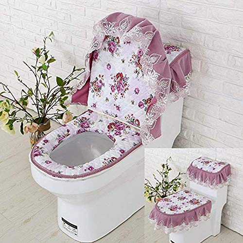 Coussin de toilette lavable avec housse de réservoir WC extensible pack de 2