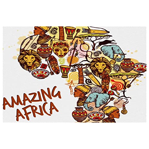 Sets de table africains faciles à nettoyer pour protéger votre table de la chaleur