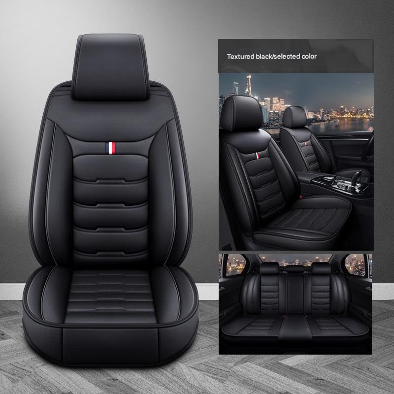 Housses de siège de Voiture pour Ford Ranger Wildtrak 2016-2024, Ensemble de Protection de siège en Cuir, Accessoires intérieurs antidérapants,Black