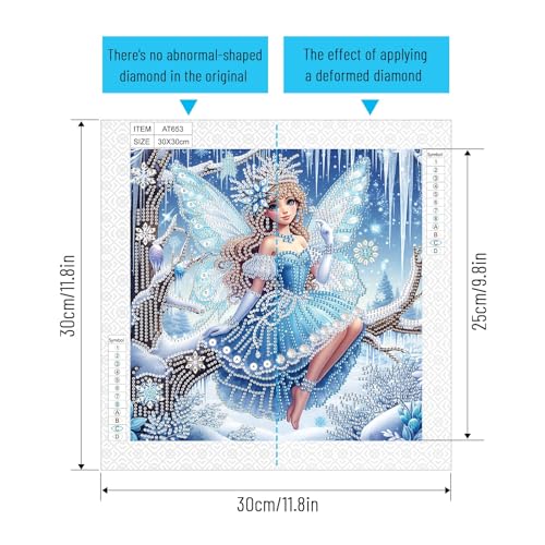 Image of Diamond Art Painting Kits for Adults Butterfly Fairy Princess, 5D Special Shape Diamond Art Kits for Beginners, Crystal Rhinestones Diamond Art Painting for Home Wall Decoration Gift 12x12 inch