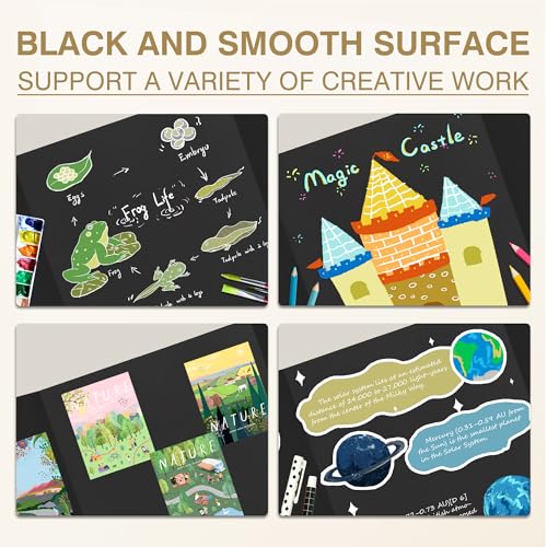 chell 3634 x 4834 large trifold poster board 2 pack black corrugated project boards for science fair school projects event displays and business presentations