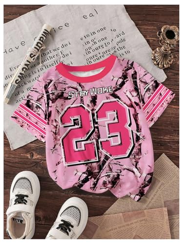 Image of WDIRARA Girl's Leopard Graphic T Shirt Crew Neck Short Sleeve Tee Shirts Cute Tops