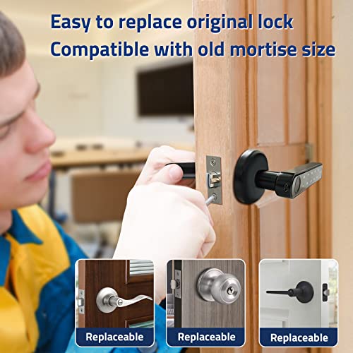 Fingerprint Door Lock, Tuya Smart Digital Lever Lock, Keyless Entry Handle Knob With Keypad, Fingerprint/Phone App/Passcode/Key Unlock, Smart Room Door Lock For Home Hotel Office Bedroom #TOP4