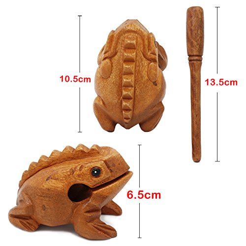 Aussel Guiro Frosch aus Holz mit Schlägel, große Ausführung, Musikinstrument Ton-Block - Image 3