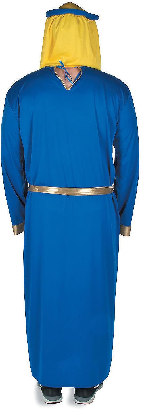 Fun Express King Costume for Men - Biblical Wise Men King Gaspar Blue Robe with Royal Cape, Crown & Sash | Adult Nativity Costume for Christmas Pageants, Church Plays & Religious Events - Image 3