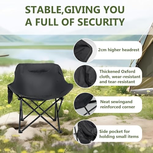 Image of AARKRI SALES Portable Folding Stool - Heavy Duty Outdoor Chair for Camping, Hiking, Fishing, Picnic - Collapsible Mini Travel and Garden Seat (Armrest Chair - 01)