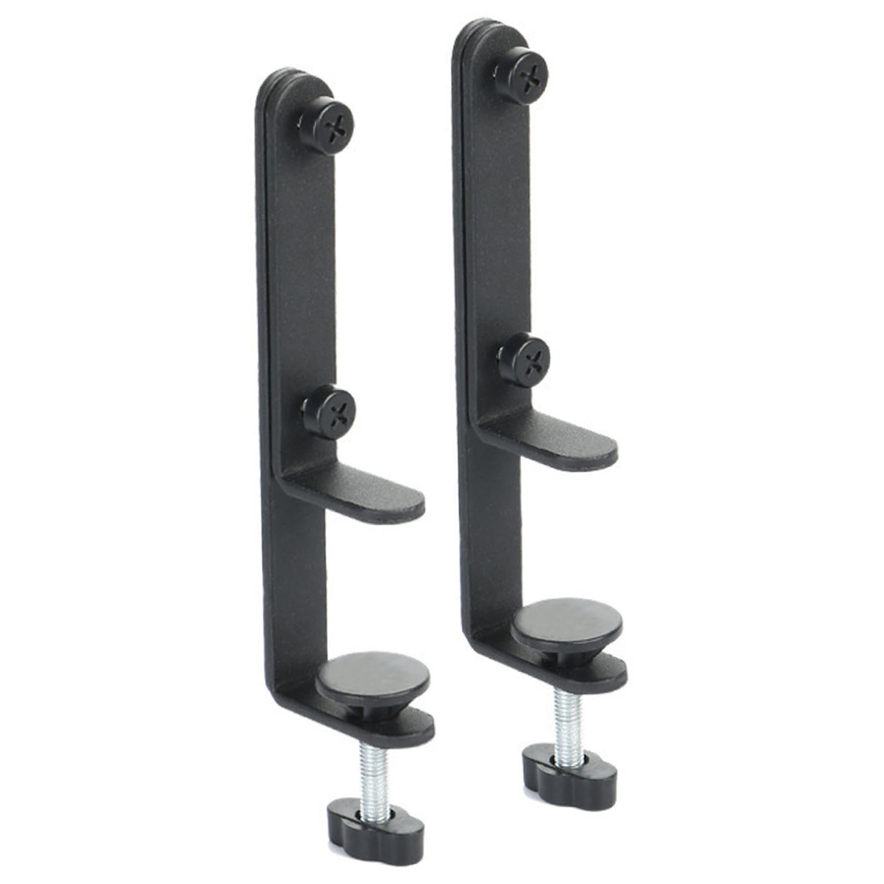 Veesper Black 2Pcs Desk Clamp Pegboard Mount Bracket Clamp On Desk Organizer Tool For Garage Kitchen Office Workbench Peg Board Installation Accessories