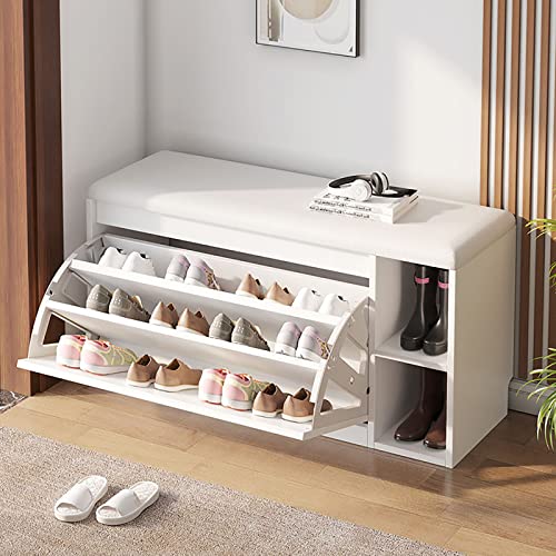 Banc à chaussures avec coussin en PU : la solution pour un couloir toujours propre
