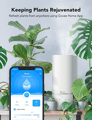 Govee 6L Smart Wifi Humidifiers For Bedroom Large Room Plants, Top Fill Cool Mist Humidifier With App Control, Auto Mode With Sensor, Essential Oil Diffusers And Night Light, Works With Alexa #TOP5