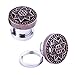 Ear Gauges 0G Steel Rose Goldtone Set Screw Fit Plugs (8mm) Pair