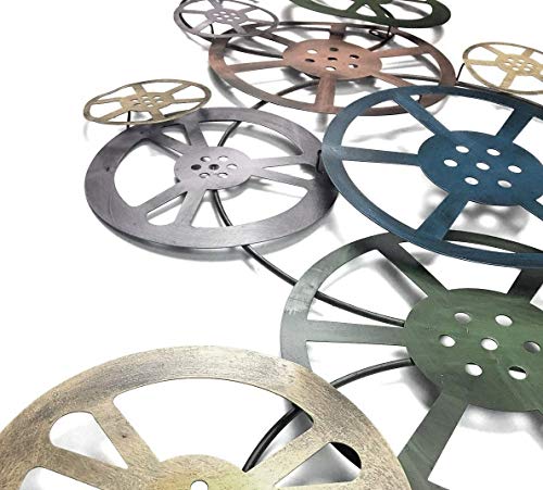 Bellaa 21833 Hollywood Movie Reel Metal Wall Art Artist Director Gifts Abstract Modern Contemporary Geomentry Home Decor 39 Inch #TOP2