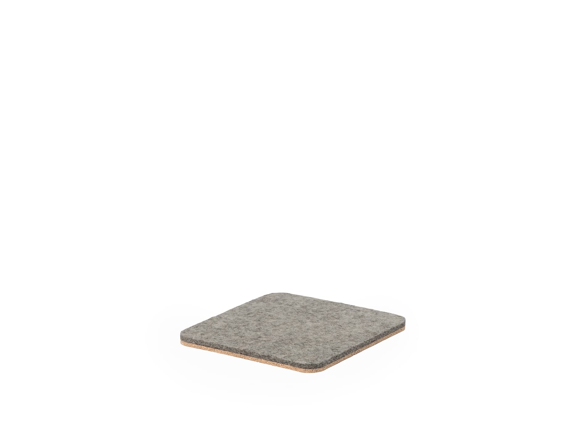 Oakywood Felt and Cork Cup Coasters for Desk Protection and High Temperature Insulation Absorbent Handmade 100% Natural Materials Merino Wool 95x95mm Grey 1 Set x 4Pcs - Image 2
