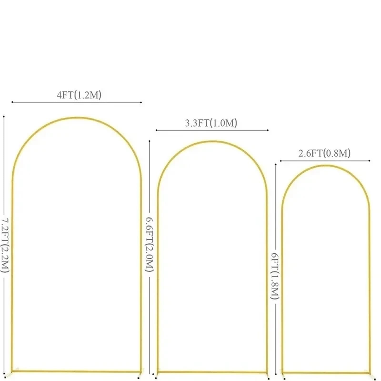 Support de Toile de Fond, Support de Toile Fond en Arc doré, 4 à 7,2 Pieds(7.2FT 120x220cm)