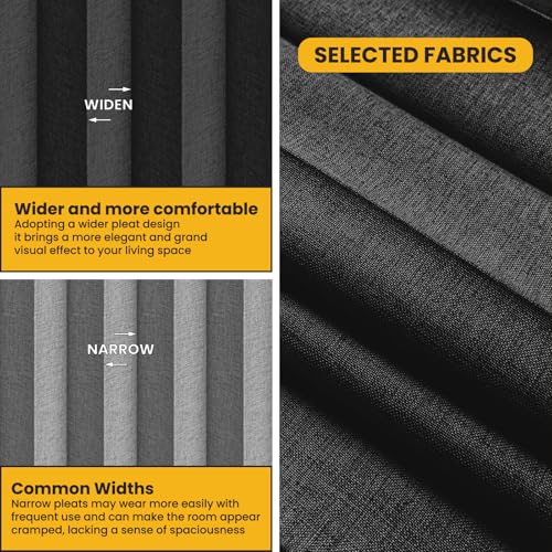 Image of Room Divider Curtain Sets with Flexible Ceiling Track, Privacy Soundproof Curtain for Bedroom Office Patio Sliding Door(Black, W180 x L108, 1 Pack)