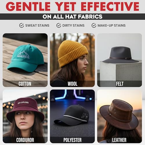 Combat Cleaner Ultimate Hat Cleaning Kit for All Types of Hats - Hat Cleaner with Brush and Deodorizer - Hat Stain Remover for Baseball Cap, Cowboy Hats and More - Thumbnail 4