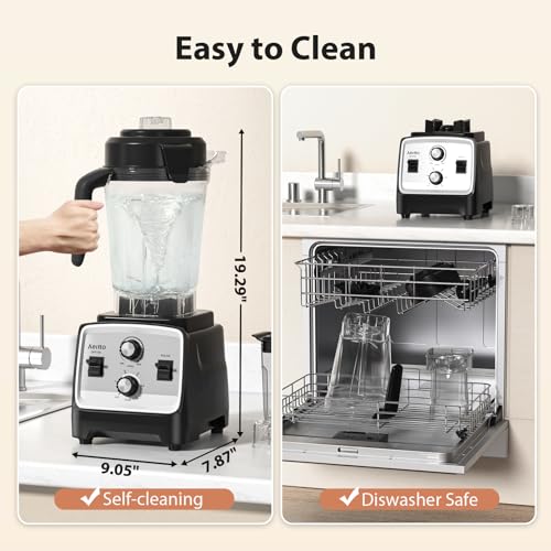 Aeitto Blender, Blenders For Kitchen With 1800W Motor, 85 Oz. Large Capacity, 2-In-1 Blender & Grinder Combo, Bpa-Free Countertop Professional Blender For Smoothies, Ice Crush, Frozen Drinks thumb #4
