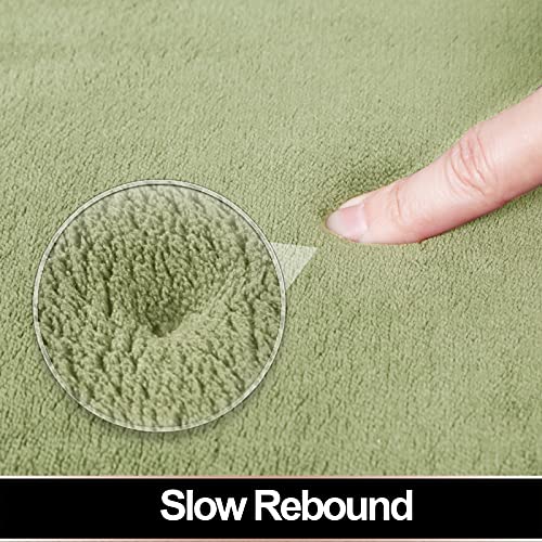 Itsoft Memory Foam Bath Mat Non Slip Absorbent Super Cozy Velvet Bathroom Rug Carpet, Machine Washable, 24 X 16 Inches Sage Green #TOP4