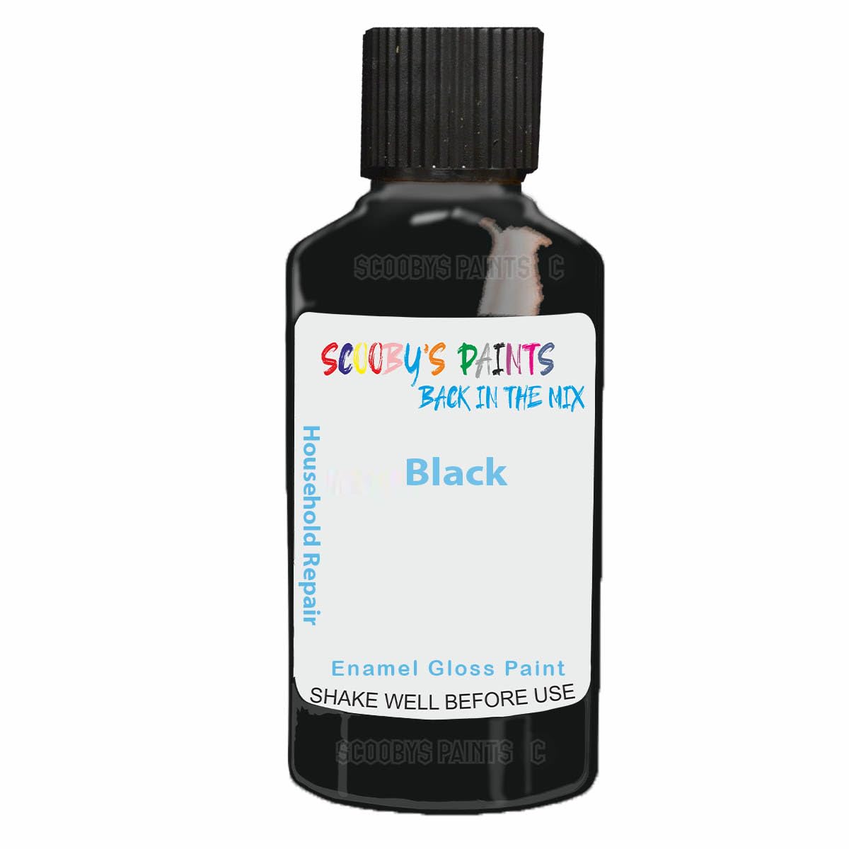 Scoobys Paints Back In The Mix Black Enamel Touch Up Paint 30Ml For Kitchen Appliances & Bathroom (Black)