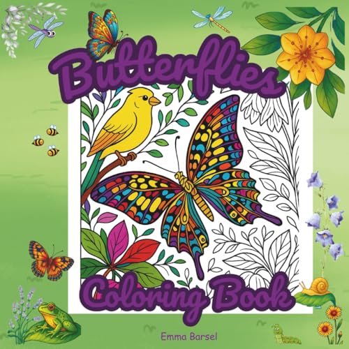 Butterflies and Flowers Coloring Book for Adults: 50 Gorgeous Designs to Soothe Your Mind, Spark Creativity and Melt Stress Away
