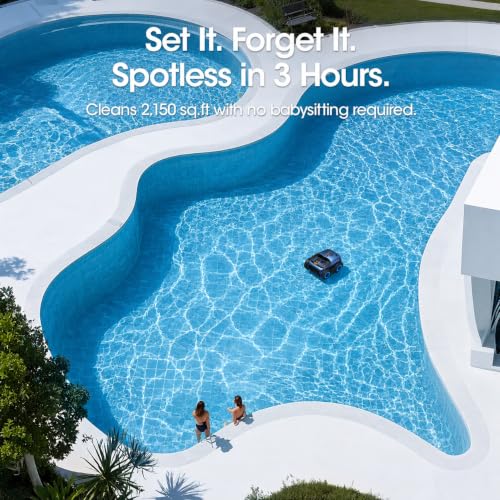 Image of Cordless Robotic Pool Vacuum for Inground Pools, Wall & Waterline Climbing