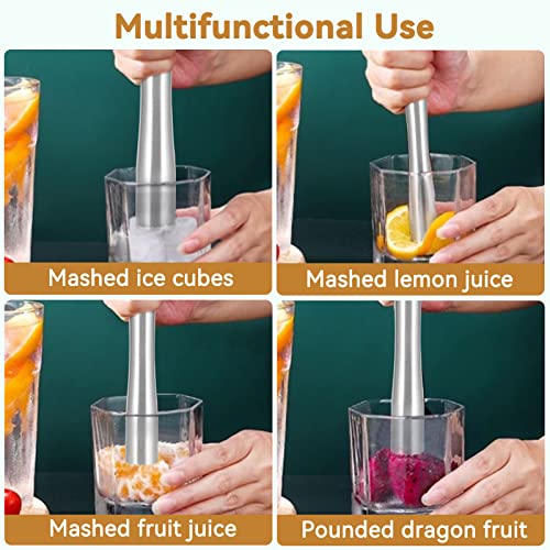 Roestvrij staal cocktail stamper, drinken stamper cocktail mixer Mojitos fruit stamper citroen hamer stamper bar gereedschap voor heerlijke Mojitos maken, 8.9inch - Image 4