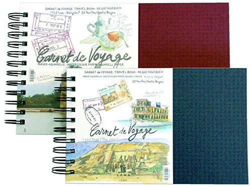 Carnet aquarelle Lana 17x27cm 300g 25 feuilles rouge