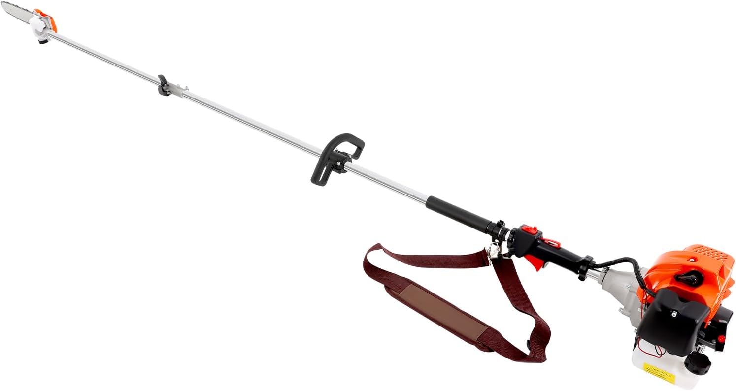 52CC 2 Stroke Gas Pole Saw, Gas Powered High Branch Saw with 90.55 Inch Extension Pole, Single Cylinder Air-cooled Branch Saw for Tree Trimming and Pruning