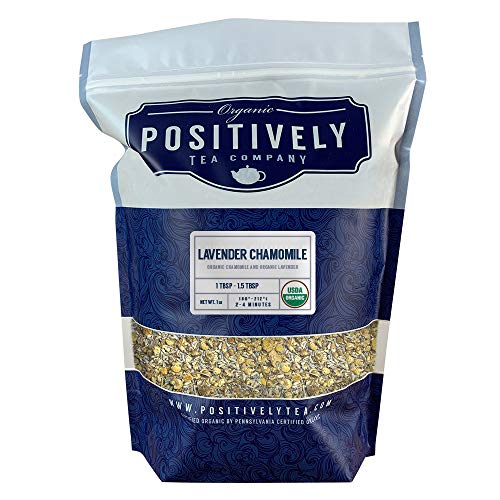 Positively Tea Company, Organic Lavender Chamomile, Herbal Tea, Loose Leaf, 16 oz. Bag