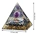 Orgone Pyramid - Positive Energy Source for Meditation, Stress Relief, Wealth Attraction | Crystal Pyramid Orgonite with Protection Crystals | Ideal Energy Generator & Stylish Room Decor
