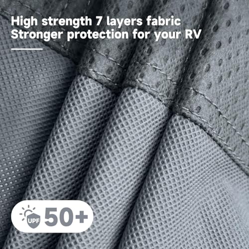 Image of VINPATIO RV Cover 20-22ft: 9 Layers Heavy Duty RV & Trailer Cover, Travel Trailer Cover, Camper Cover, Toy Hauler Cover with Extra Windproof Straps, Tongue Jack Cover, Gutter Covers