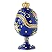 Apropos Hand-Painted Vintage Style Faberge Egg with Rich Enamel and Sparkling Rhinestones Jewelry Trinket Box (Royal Blue)
