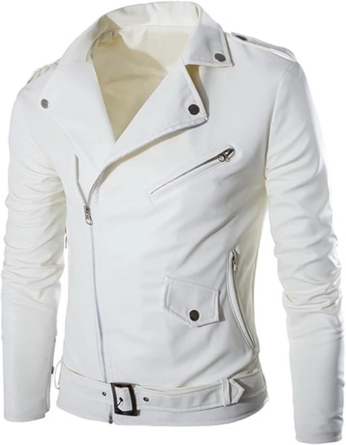 Men's PU Leather Jacket for Men Fitness Fashion Male Jacket Casual