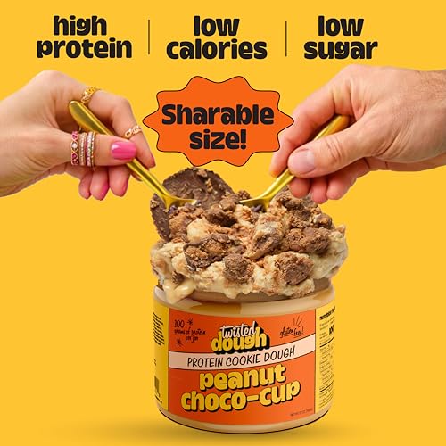 Image of Twisted Dough Protein Cookie Dough, Peanut Butter Chunk Flavor, 2 Pack, 100g Protein, Healthy Snacks, Gluten Free Edible Cookie Snack, High Protein Low Carb & Low Sugar Dessert for Kids & Adults, Keto Friendly
